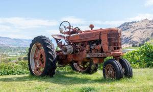 Tractor at Road 13 Winery in Oliver BC