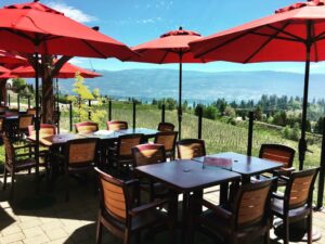 patio with stunning view at Dirty Laundry Vineyards