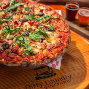 pizza at Dirty Laundry Vineyards