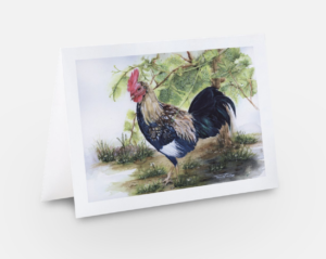 rooster art card