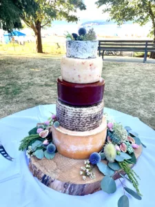 tall cheese wheel stack