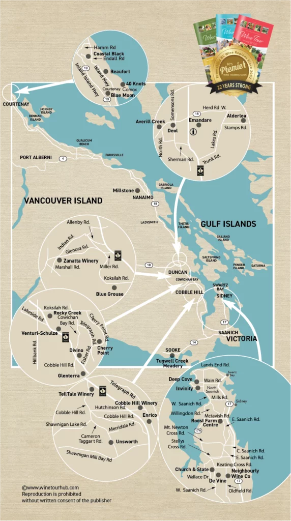 Vancouver Island wineries map