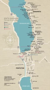 Penticton and Naramata wineries map