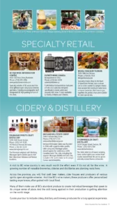 specialty retail, cidery and distillery, shop in BC